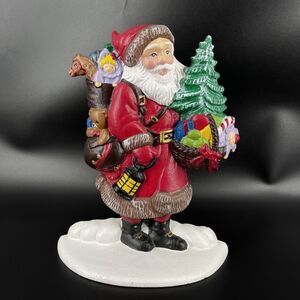 Vintage Cast Iron Santa Claus w/Toys Tree Christmas Holiday Decor Door Stop
